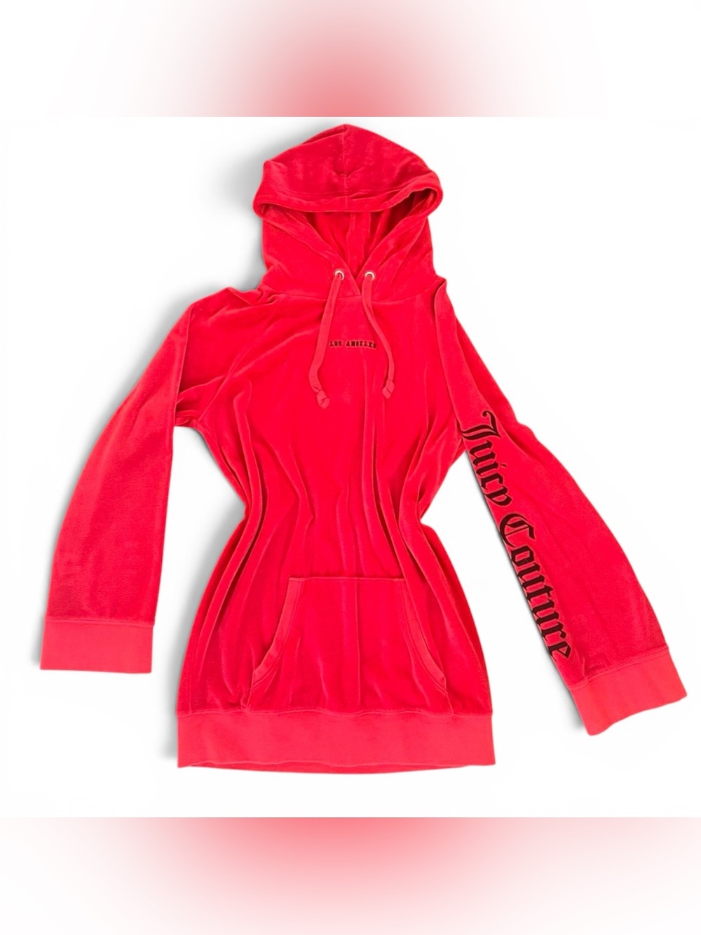 Juicy Couture for Urban Outfitters (UO) Red Velour Hoodie Dress